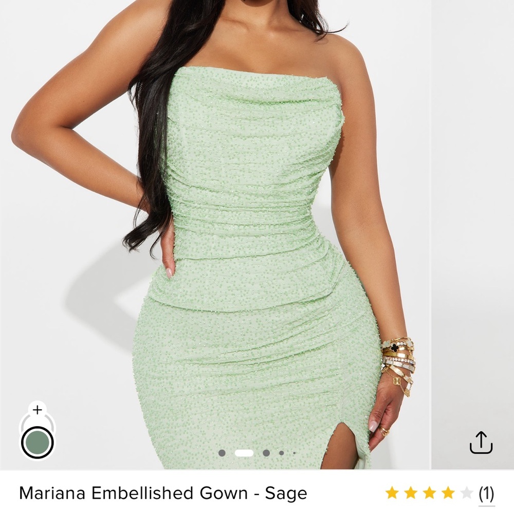 Mariana Strapless Light Green Dress